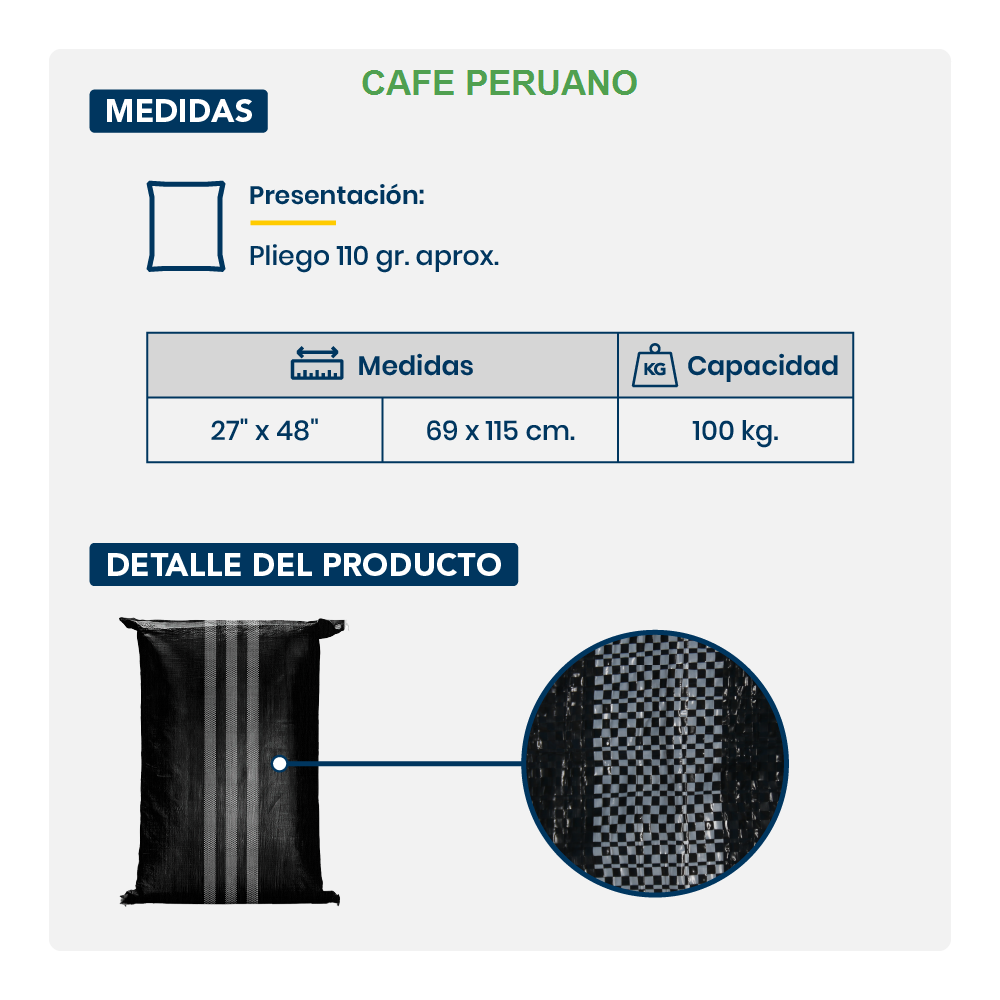 SACO COSECHERO NEGRO CON FR/BL 100 KG.