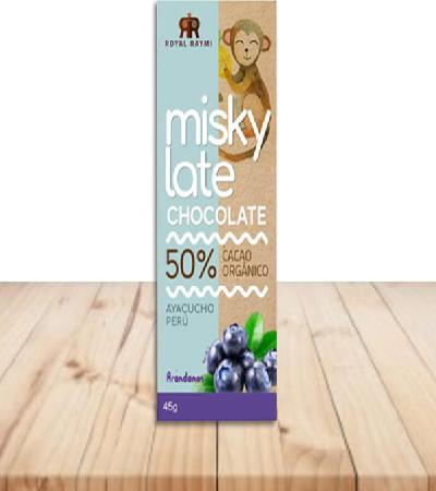 CHOCOLATE CON LECHE AL 50 POR CIENTO DE CACAO CON ARANDANOS